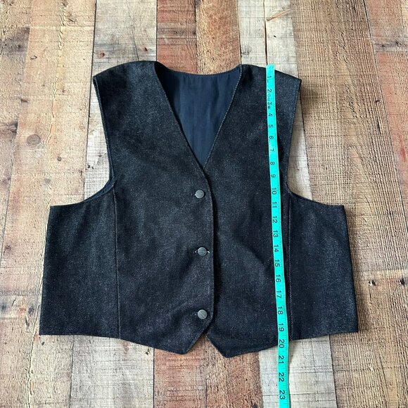 Western Women's Hand Painted Tweety Bird Fire Fighter Button Down Denim Vest - Picture 3 of 5